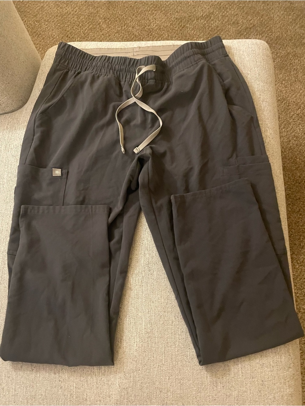 Women's Black Cargo Drawstring Pants
